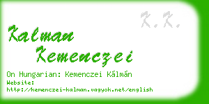 kalman kemenczei business card