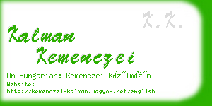 kalman kemenczei business card